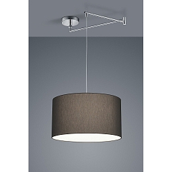 Pendant luminaire CERTO 2, E27, IP20, chrome / anthracite