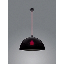 pendant luminaire DORO E27 IP20, red, black, black matt