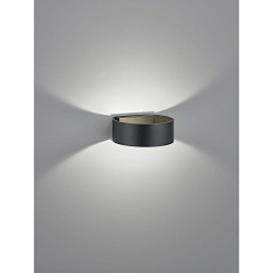 wall luminaire FOSCA up / down, half round, indirect, switchable IP20, black matt 