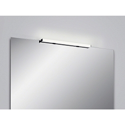 mirror luminaire LADO-S  60 short, switchable, slim, with diffuser IP44, black matt, white 