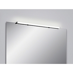 mirror luminaire LADO-S 90 medium, switchable, slim, with diffuser IP44, black matt, white 