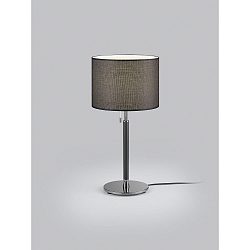 table lamp OPPO with shade, with pull switch chain E27 IP20, black matt, black chrome 