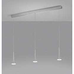 LED Pendant luminaire FLUTE LED, Balken, 3 flames, IP20, chrome