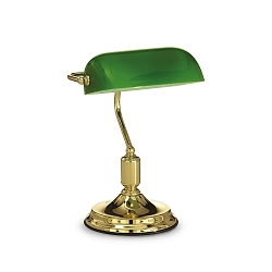 Table lamp LAWYER TL1, E27, antique brass