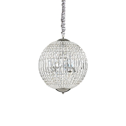 Pendant luminaire LUXOR SP6, 6 flames, G9, 40W, chromee