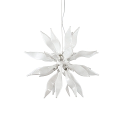 Pendant luminaire LEAVES SP8, 8 flames, G9, 40W, white
