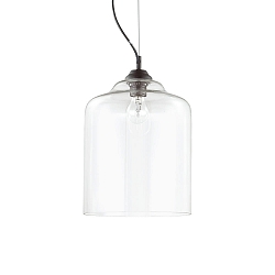 Pendant luminaire BISTRO SP1 SQUARE, E27, transparent