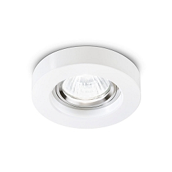 Recessed spot BLUES ROUND, IP20, � 9.5cm, GU10 max. 50W, aluminium, white