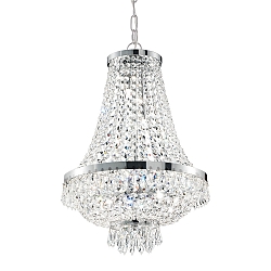Pendant luminaire CAESAR, 12 flames, � 55cm,  incl. G9 28W 2700K, with ice chrystal tips