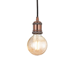 Retro pendant luminaire FRIDA, E27 max. 60W, antique copper / black
