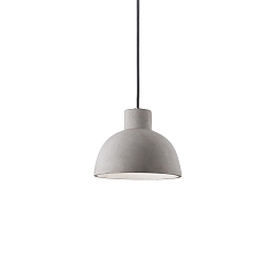 Pendant luminaire OIL-5, � 20.5cm / H 15.5cm, E27 max. 15W, concrete, cement grey / black