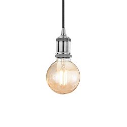 Retro pendant luminaire FRIDA, E27max. 60W, chrome / black