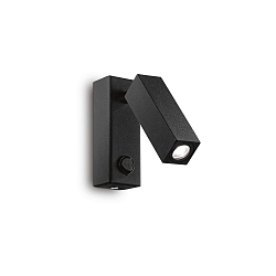 LED wall spot PAGE SQUARE, 3W 3000K 210lm, with switch, pivotable