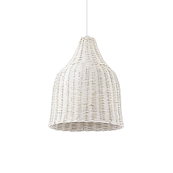 wood-Pendant luminaire HAUNT, � 35cm, E27 max. 60W, wicker basket shade