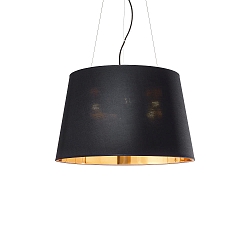 Pendant luminaire NORDIK-SP6, E27, � 60cm, black / gold on the inside
