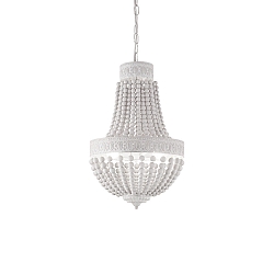 Chandelier MONET, 5 flames � 40cm, E14, with punched decor, white wood