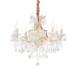 Chandelier NAPOLEON, 8 flames, � 67cm, E14, gold