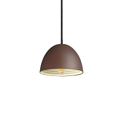 Pendant luminaire FOLK, 1 flame, � 18cm, E27, rust look / white
