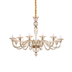 Chandelier BRIGITTA, 12 flames, � 120cm, E14, amber glass