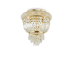 Ceiling luminaire DUBAI, 3 flames,  � 32cm, E14, metal / refined chrystal