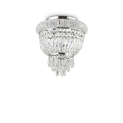 Ceiling luminaire DUBAI, 3 flames,  � 32cm, E14, metal / refined chrystal, chrome