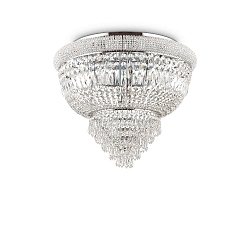 Ceiling luminaire DUBAI, 6 flames, � 52cm, E14, metal / refined chrystal, chrome