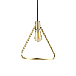 Pendant luminaire ABC, E27, satined brass / black fabric coated cable