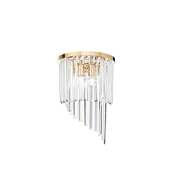 Wall luminaire CARLTON, 3 flames, E14, with octagon chains and chrystal rods, gold