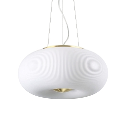 Pendant luminaire ARIZONA, 3 flames, � 40cm, incl. 3x GX53 3000K, satined brass / white