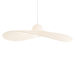 Pendant luminaire MADAME, � 110cm, E27, hat deign shade from satin fabric, canvas