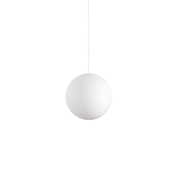 Pendant luminaire CARTA SP1, E27, matt white metal / shade in paper look