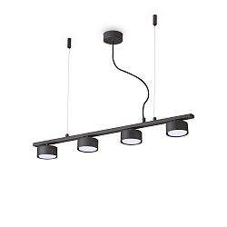 Pendant luminaire MINOR LINEAR, 4 flames, lenght 75.5cm, incl. GX53 7W 3000K, black