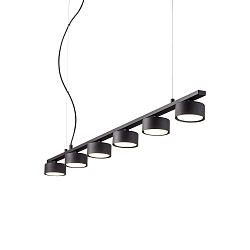 Pendant luminaire MINOR LINEAR, 6 flames, lenght 115cm, incl. GX53 7W 3000K, black