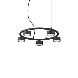 Pendant luminaire MINOR ROUND, 5 flames, � 50cm, incl. GX53 7W 3000K, black