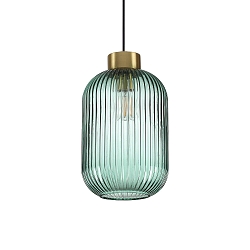Pendant luminaire MINT-3, � 24cm, E27, mint green / brass satin