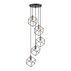 Pendant luminaire ICE, 5 flames, � 50cm, E27