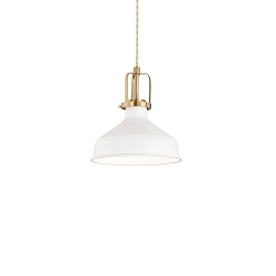 Pendant luminaire ERIS-1, E27, metal / details in satined gold / fabric coated cable