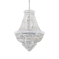 Pendant luminaire DUBAI, 24 flames,  � 80cm, E14, metal / refined chrystal, chrome