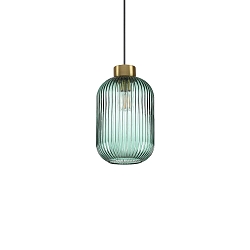 Pendant luminaire MINT-1, � 14cm, E27, mint green / brass satin