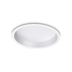 Recessed LED luminaire DEEP, IP20, � 21cm, aluminium white / diffus, 30W 3000K 3200lm 77�