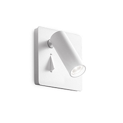 LED wall spot LITE for recessed socket installation, 3W 3000K 130lm, with switch, pivotable, nickel