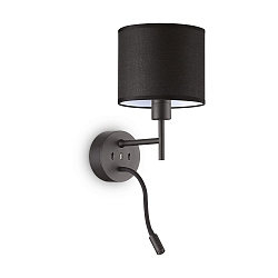wall luminaire SET UP MAP2 2 flames, with flex arm, with USB connection E27 IP20, black