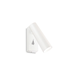wall luminaire PIPE with switch IP20, white