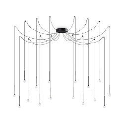 pendant luminaire LUCCIOLA SP16 LED 16 flames IP20, black