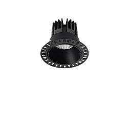 ceiling recessed luminaire GAME TRIMLESS ROUND 100MM round, rigid, flush, UGR < 19, switchable IP40/IP20, black 