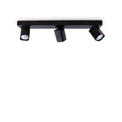 ceiling luminaire RUDY 3 flames GU10 IP20, black dimmable