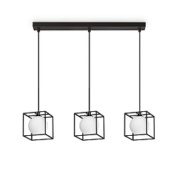 pendant luminaire LINGOTTO SP3 SINGLE 3 flames, 3-fold, adjustable G9 IP20, black matt 