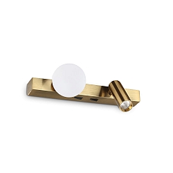 wall luminaire PING PONG with LED spot IP20, brass 