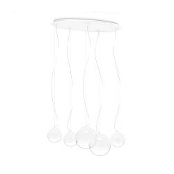 pendant luminaire MAPA CLEAR SP5 5 flames E27 IP20, opal 