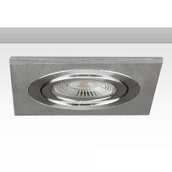 recessed mounting frame BRUSH TWO incl. GU5.3 socket, IP20, adjustable, brushed aluminium, round, � 9cm